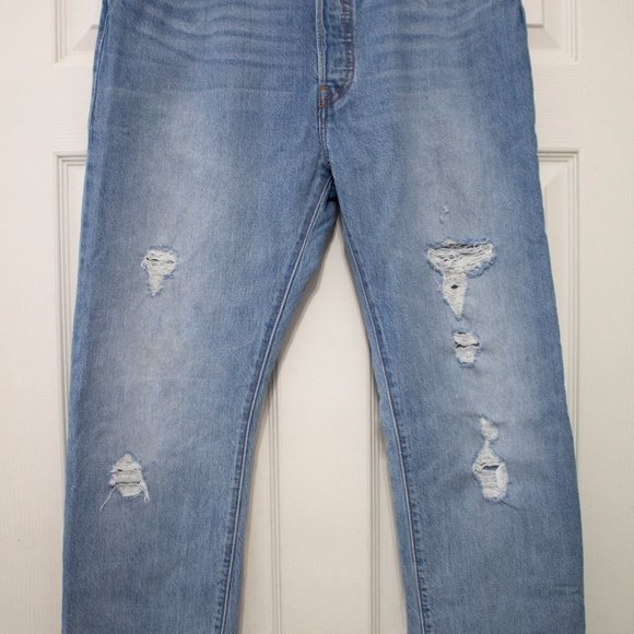 Levis Original 501 Jeans Distressed High Rise - Picture 7 of 7